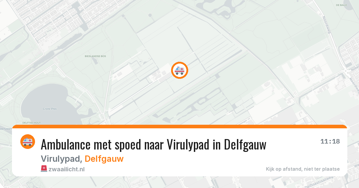 Ambulance met spoed naar Virulypad in Delfgauw — 23 mei 2026