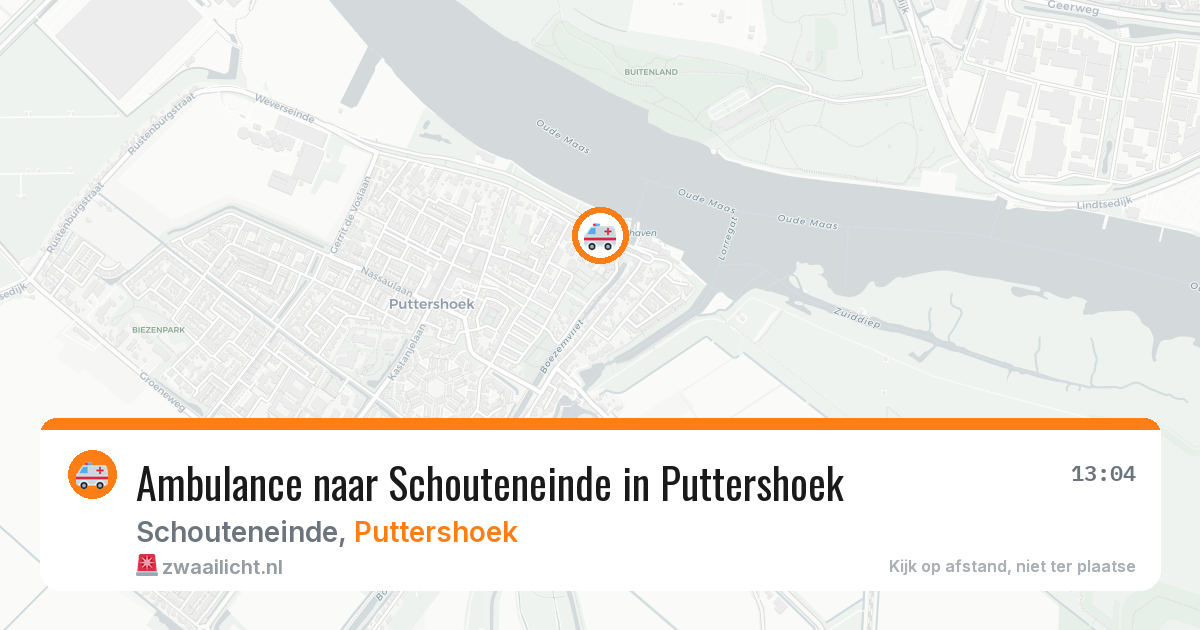 Ambulance naar Schouteneinde in Puttershoek — 1 jun 2026
