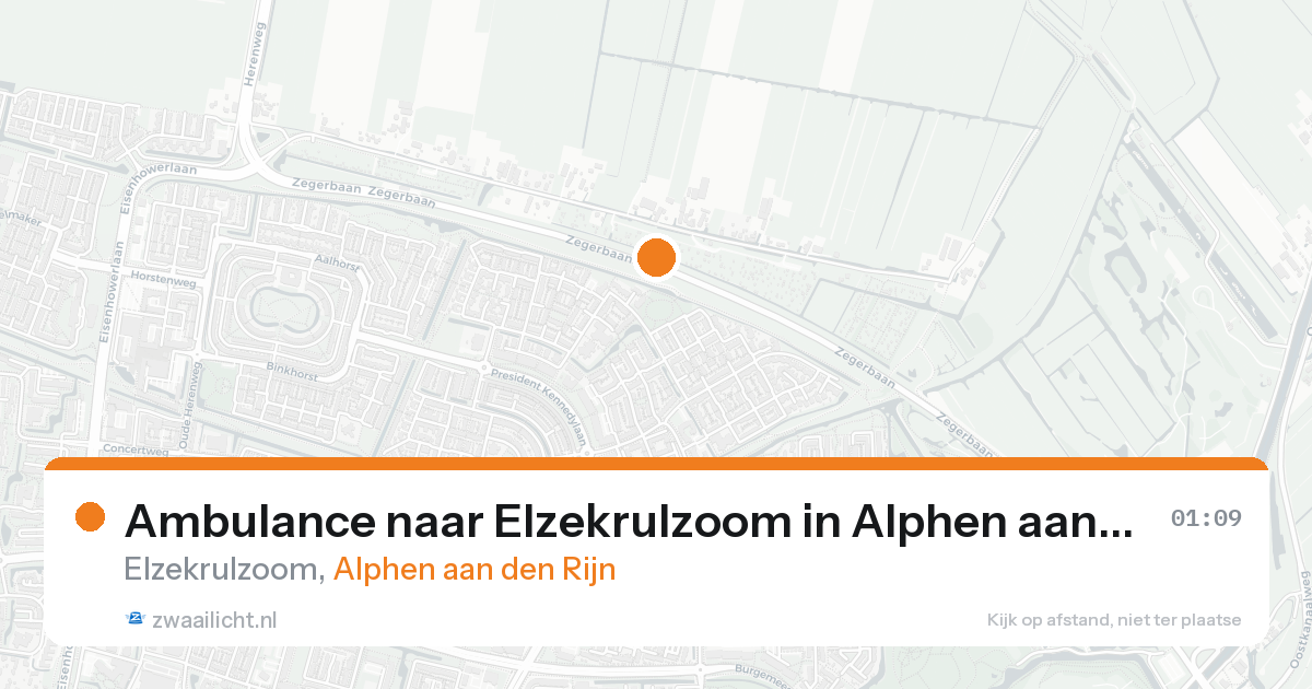 Ambulance naar Elzekrulzoom in Alphen aan den Rijn — 24 aug 2026