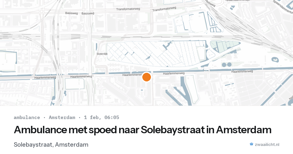 Ambulance met spoed naar Solebaystraat in Amsterdam — 1 feb 2026