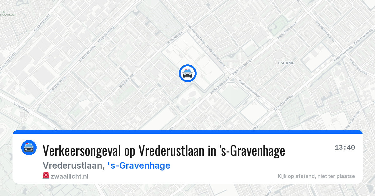 Verkeersongeval op Vrederustlaan in 's-Gravenhage — 23 jan 2026