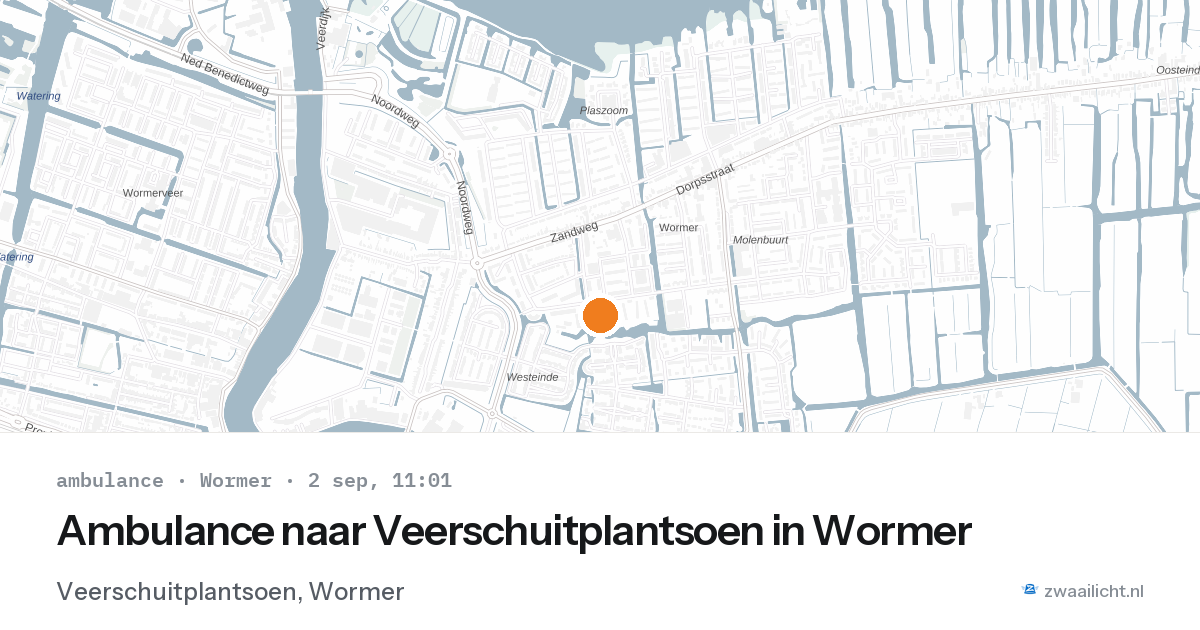 Ambulance naar Veerschuitplantsoen in Wormer — 2 sep 2026