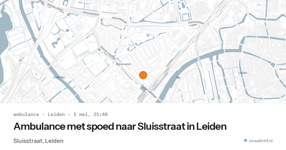 Ambulance met spoed naar Sluisstraat in Leiden — 1 mei 2026