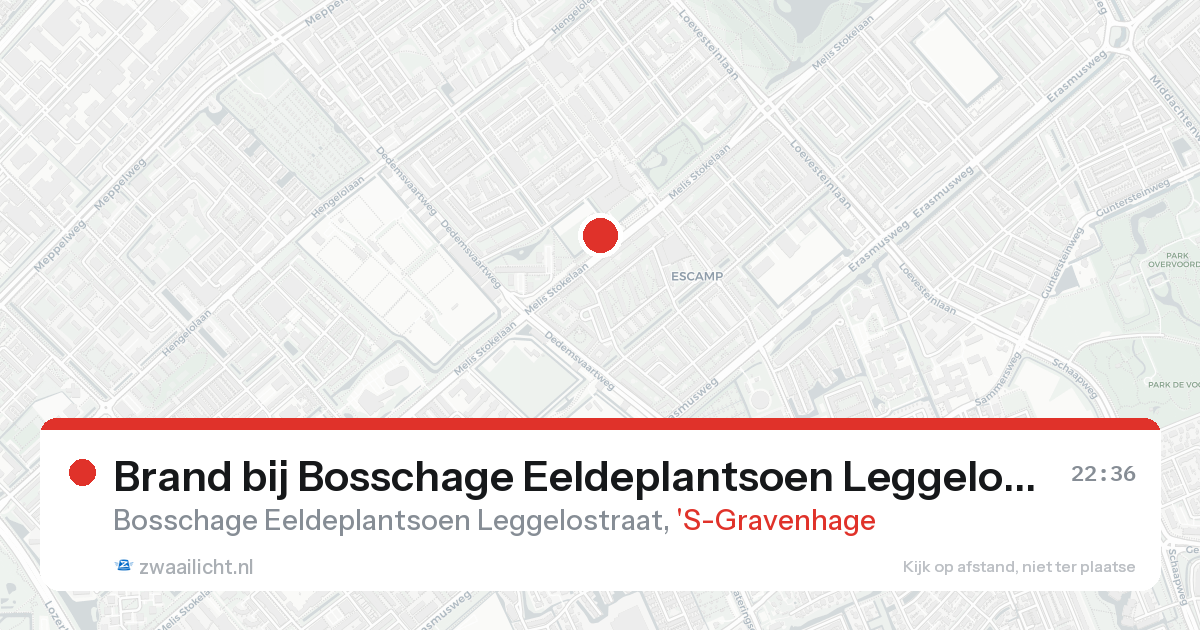 Brand bij Bosschage Eeldeplantsoen Leggelostraat in 'S-Gravenhage — 30 jan 2026