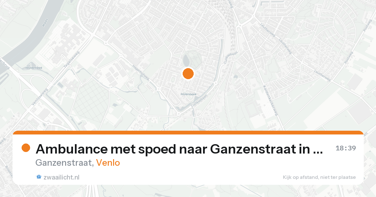Ambulance met spoed naar Ganzenstraat in Venlo — 23 aug 2026