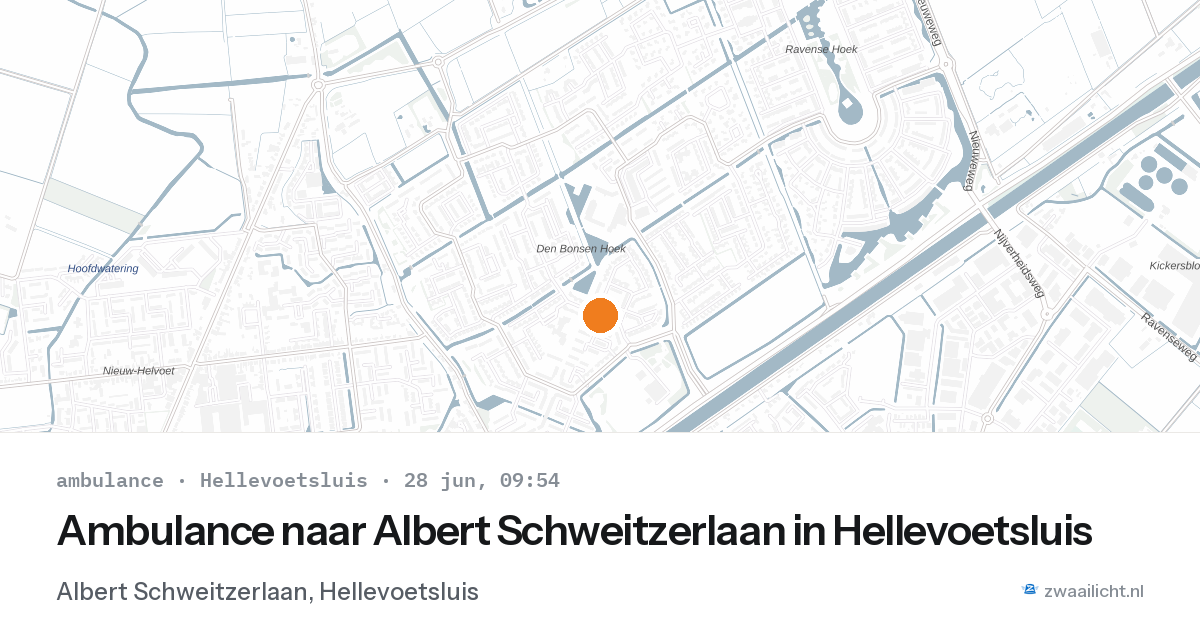 Ambulance naar Albert Schweitzerlaan in Hellevoetsluis — 28 jun 2026