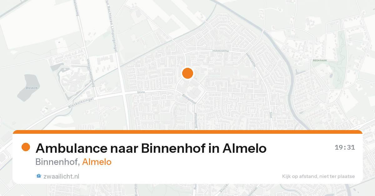 Ambulance naar Binnenhof in Almelo — 20 aug 2026