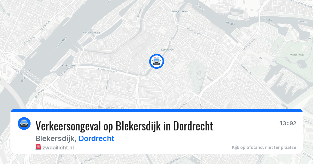 Verkeersongeval op Blekersdijk in Dordrecht — 1 mei 2026