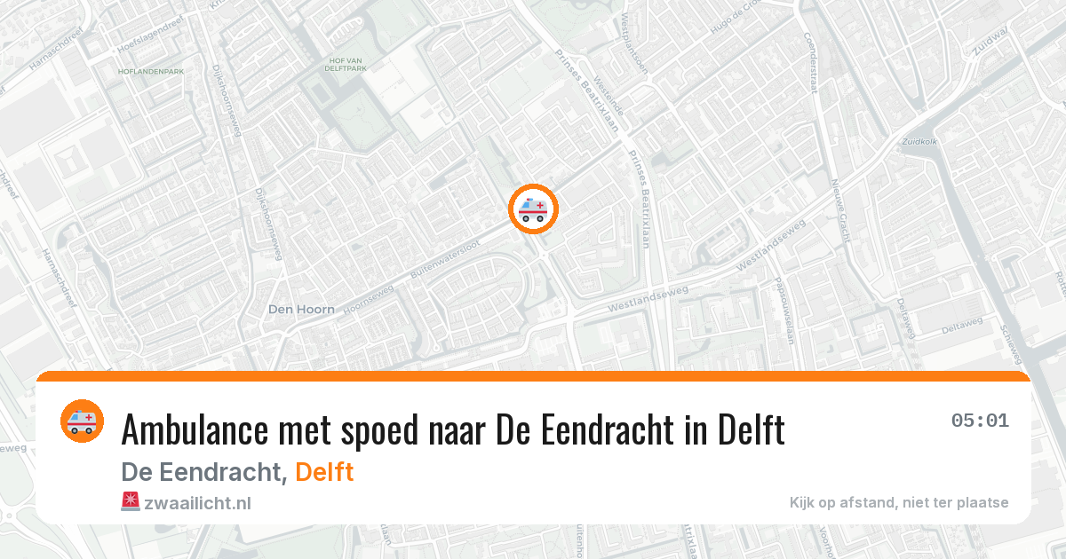 Ambulance met spoed naar De Eendracht in Delft — 6 jun 2026