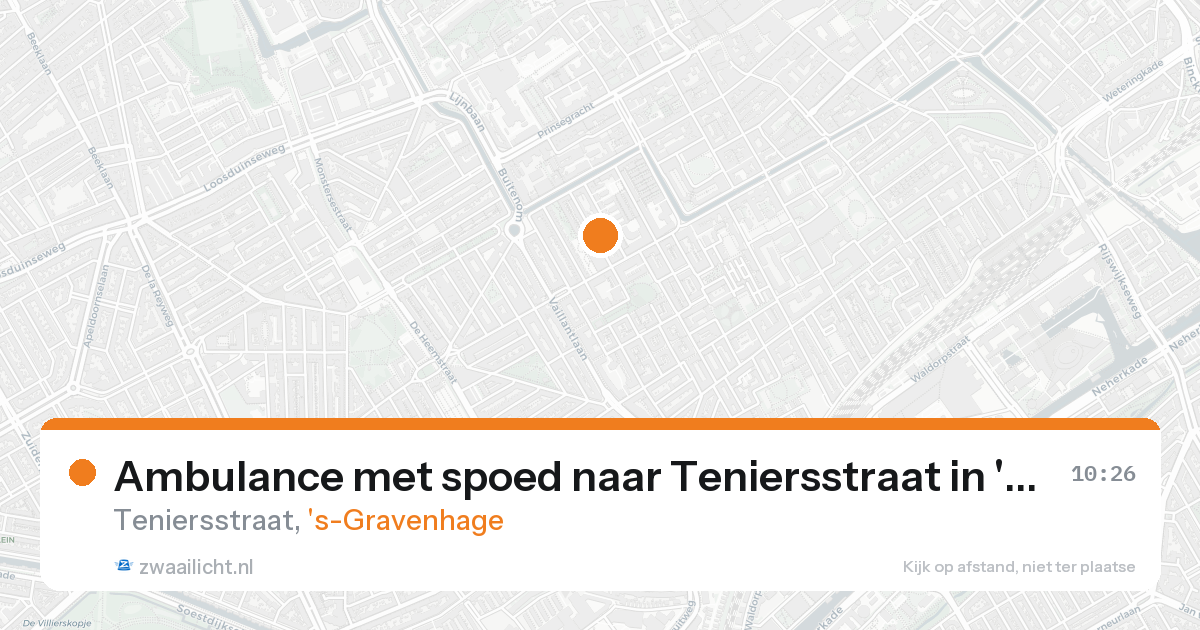 Ambulance met spoed naar Teniersstraat in 's-Gravenhage — 23 aug 2026