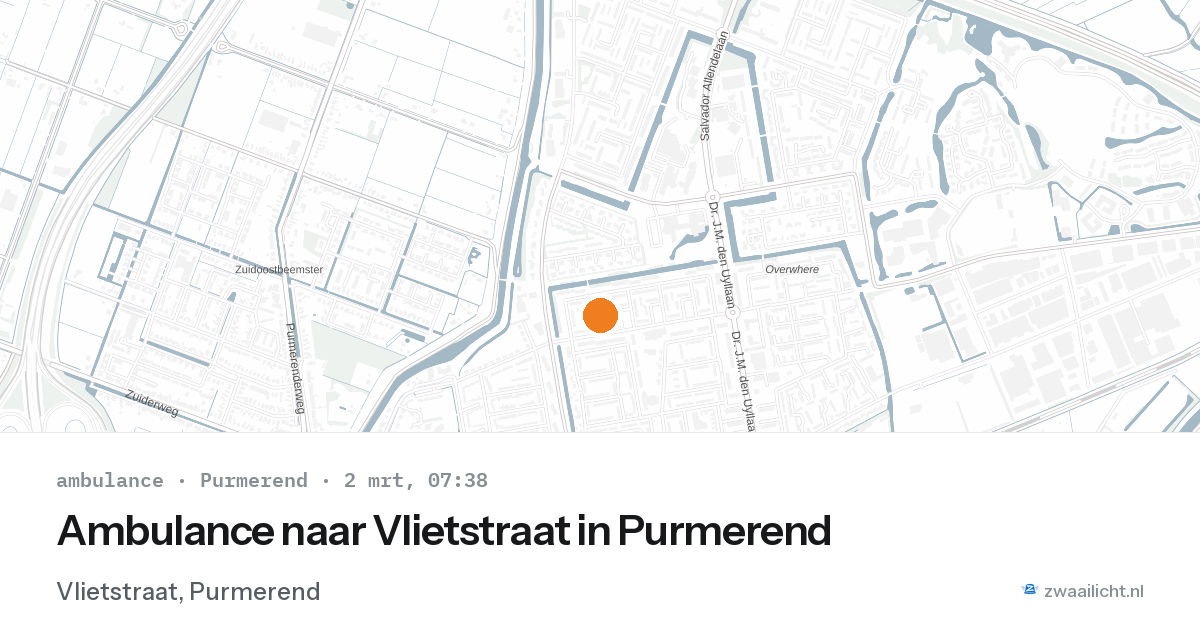 Ambulance naar Vlietstraat in Purmerend — 2 mrt 2026