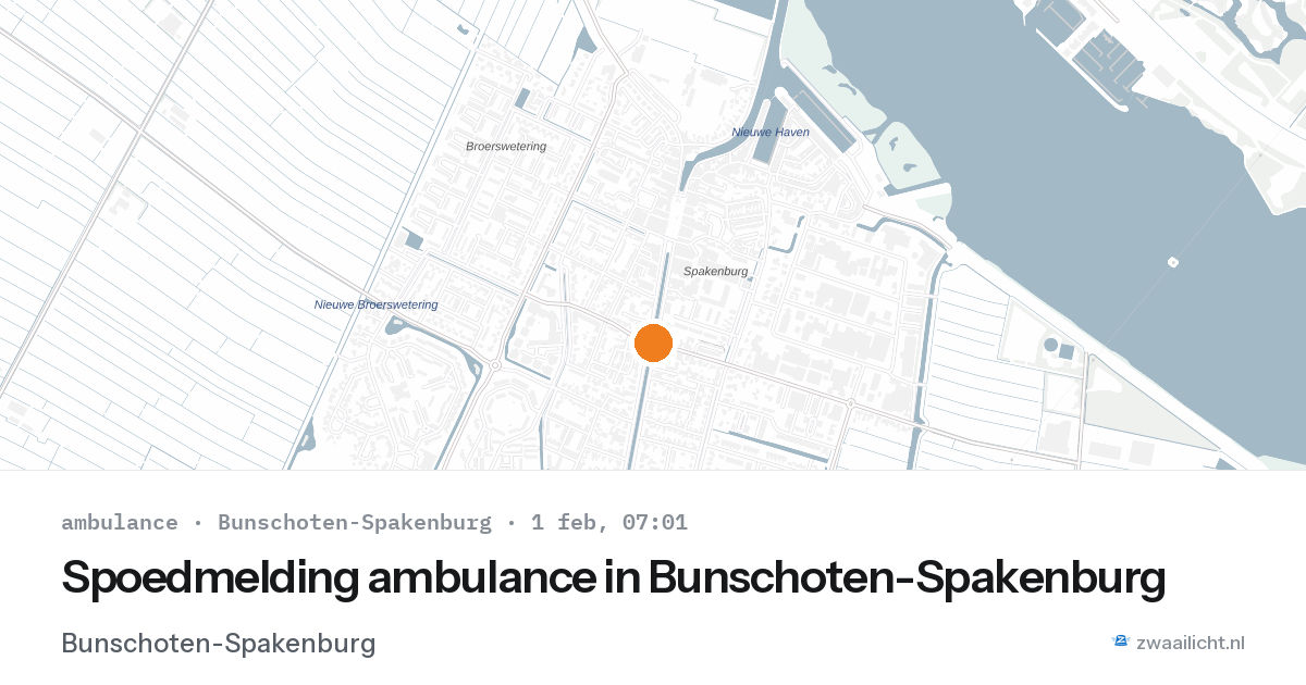 Spoedmelding ambulance in Bunschoten-Spakenburg — 1 feb 2026