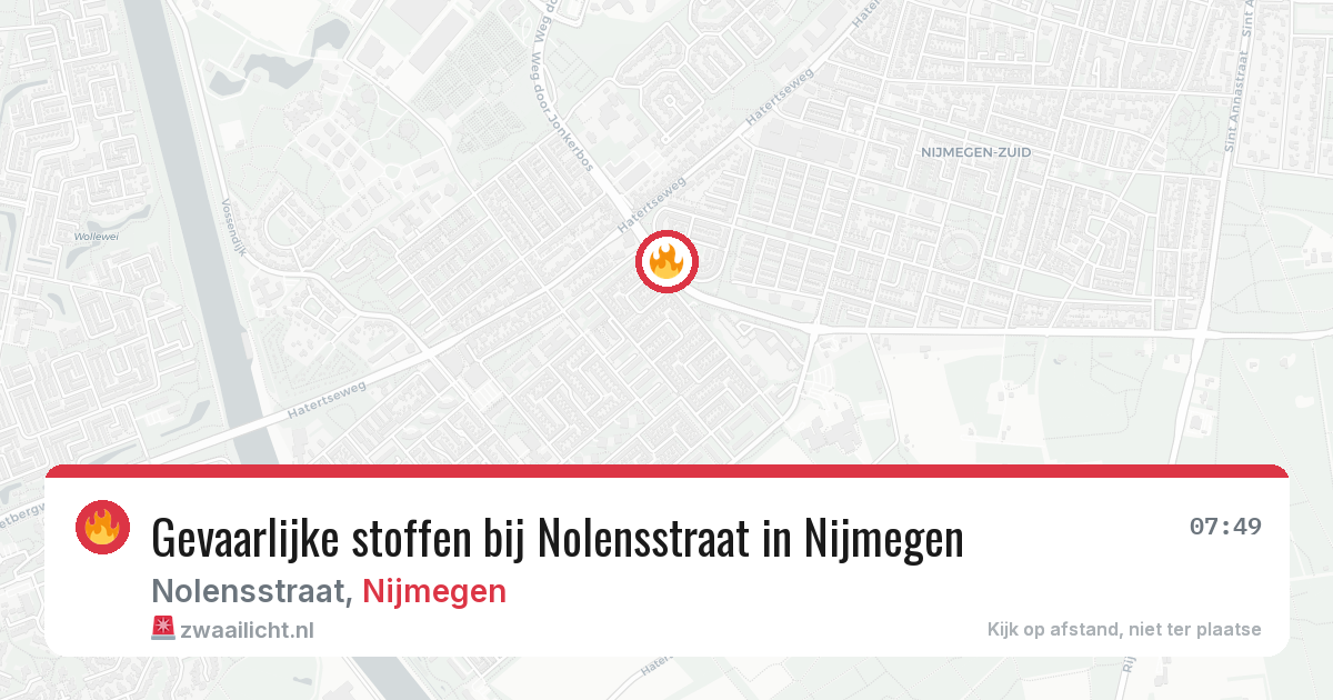 Gevaarlijke stoffen bij Nolensstraat in Nijmegen — 7 mei 2026