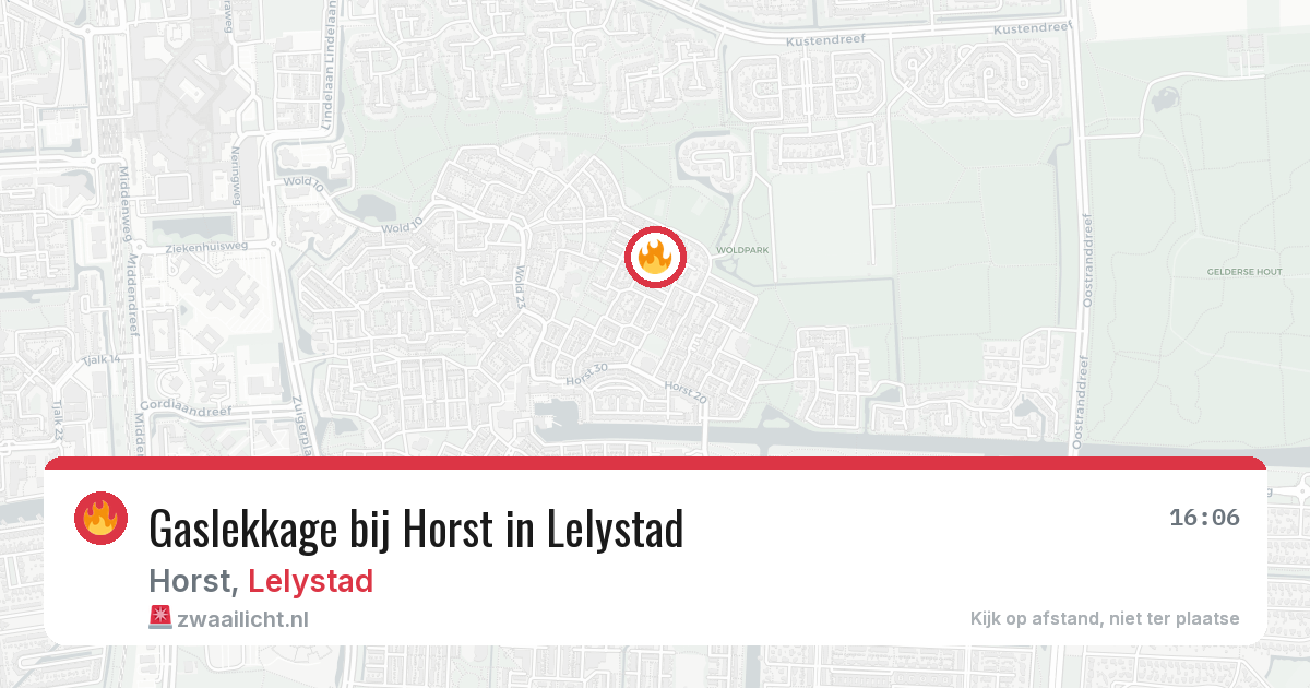Gaslekkage bij Horst in Lelystad — 3 jul 2026