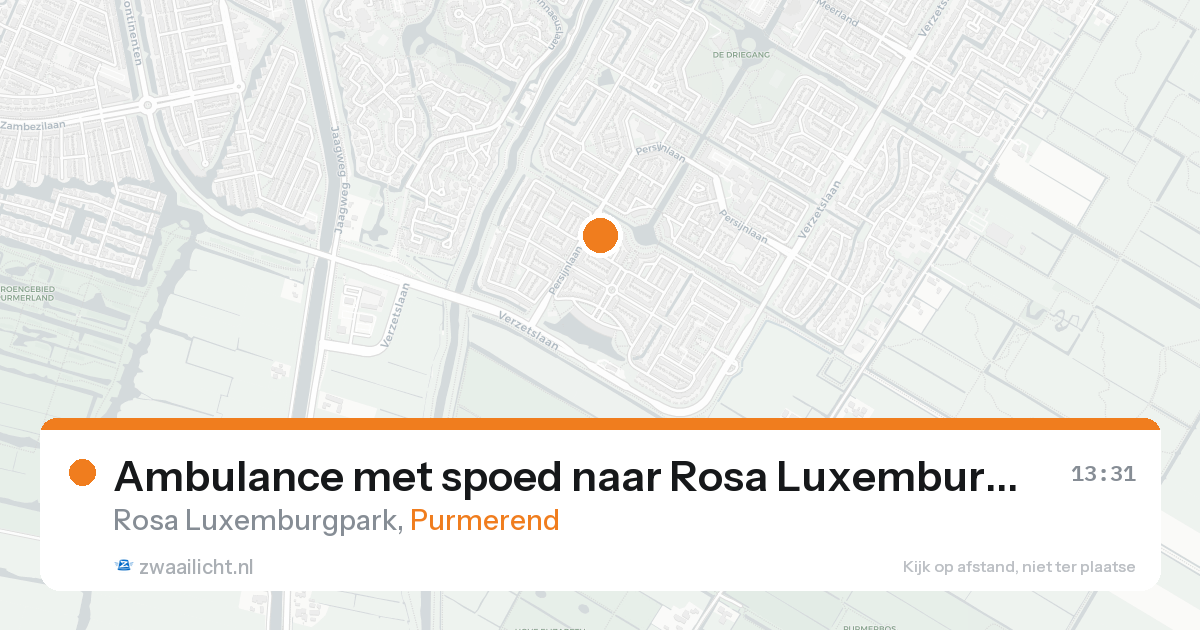Ambulance met spoed naar Rosa Luxemburgpark in Purmerend — 7 feb 2026