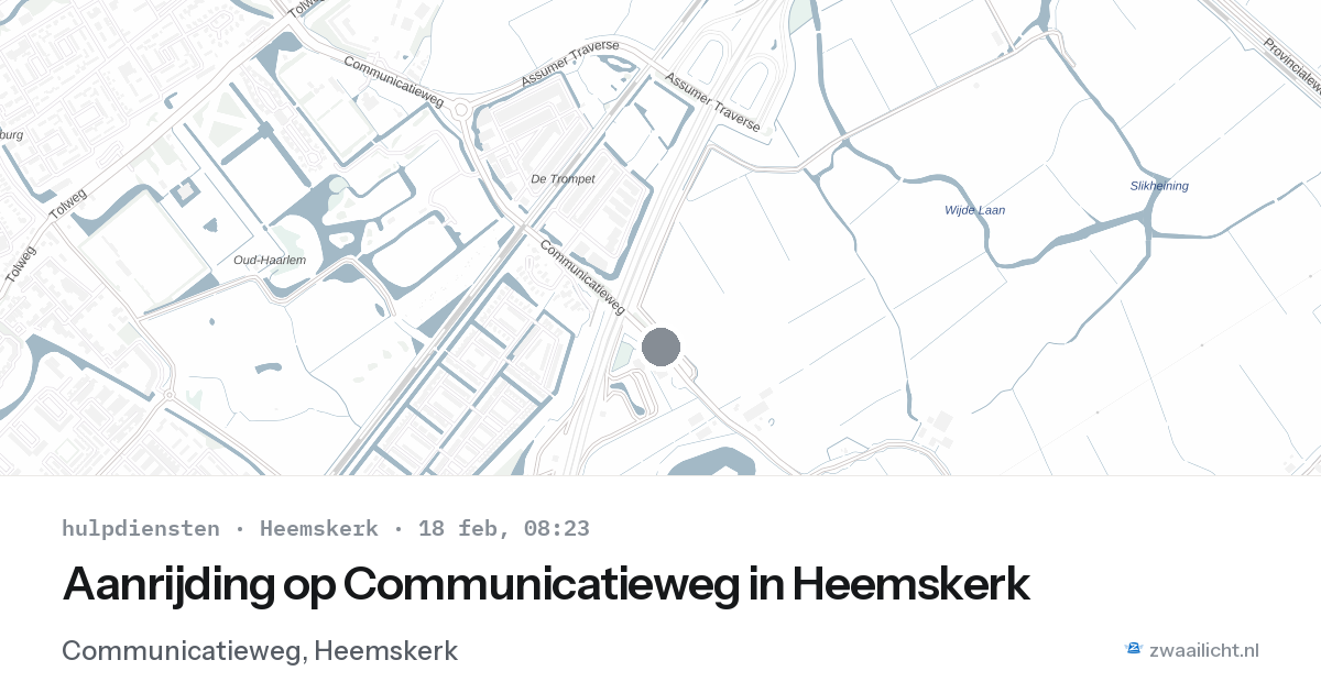 Aanrijding op Communicatieweg in Heemskerk — 18 feb 2026