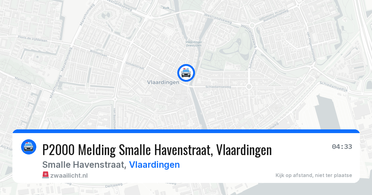 P2000 Melding Smalle Havenstraat, Vlaardingen — 1 aug 2026