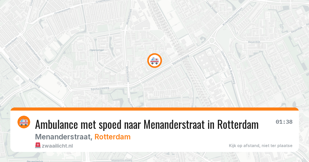 Ambulance met spoed naar Menanderstraat in Rotterdam — 17 mei 2026
