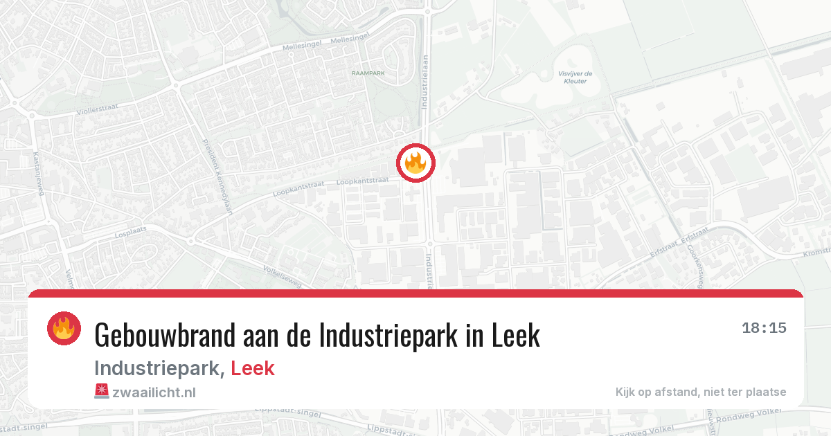 Gebouwbrand aan de Industriepark in Leek — 23 jan 2026