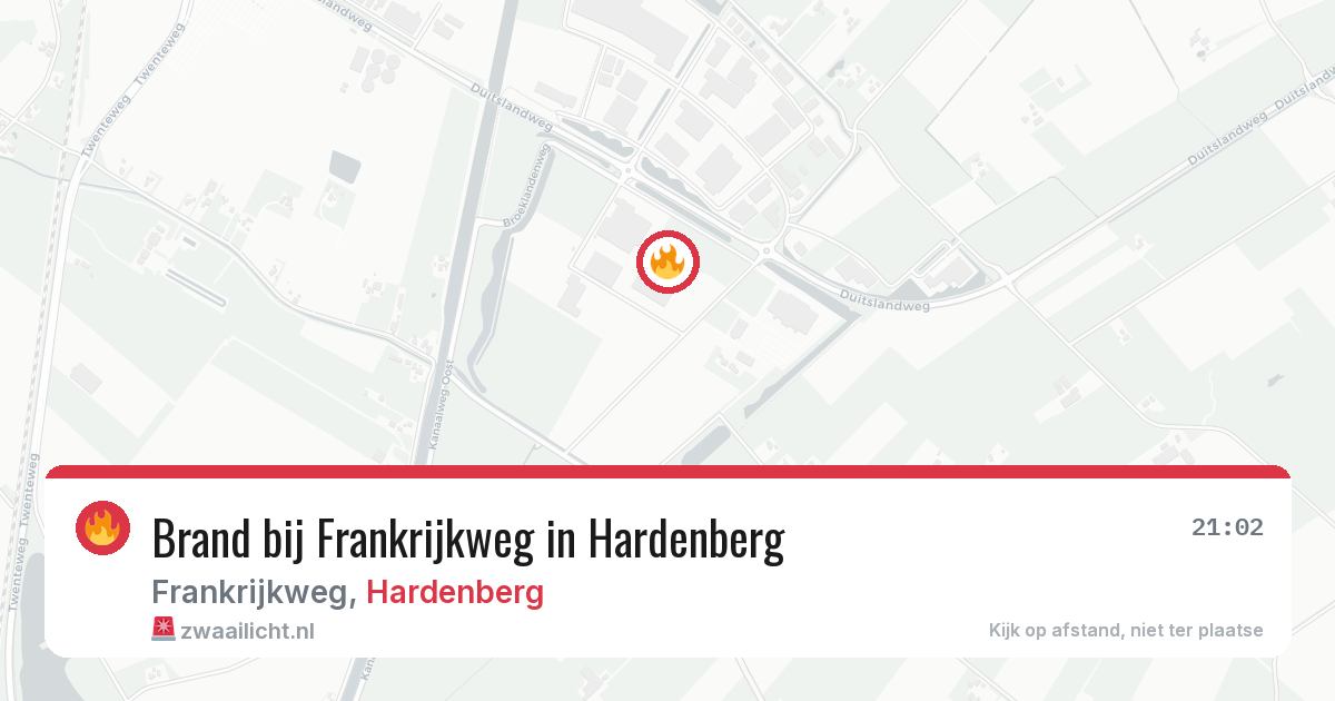 Brand bij Frankrijkweg in Hardenberg — 13 aug 2026