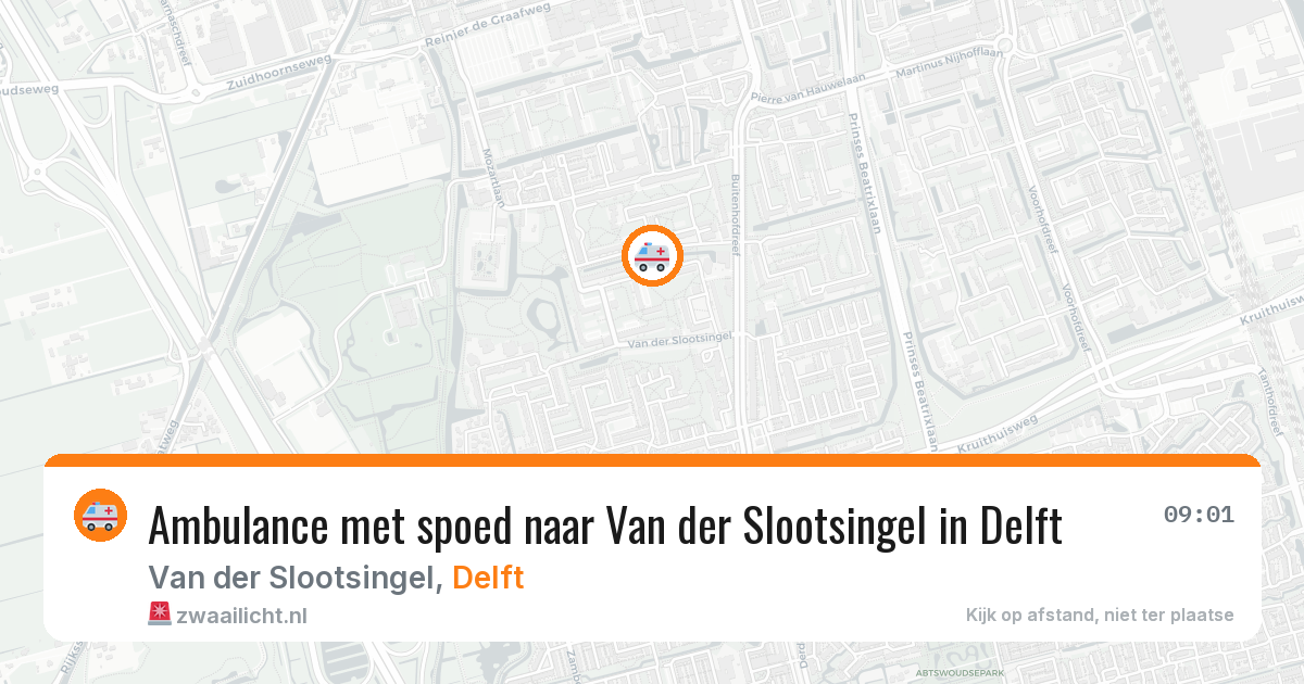 Ambulance met spoed naar Van der Slootsingel in Delft — 21 mei 2026