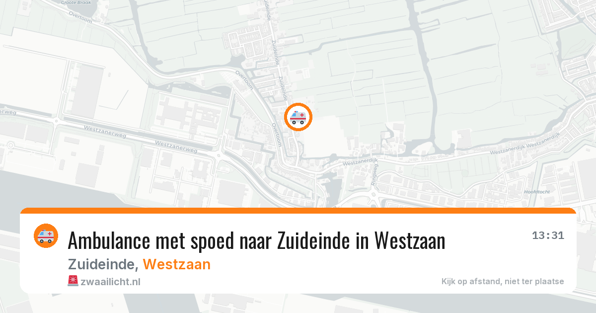 Ambulance met spoed naar Zuideinde in Westzaan — 8 aug 2026