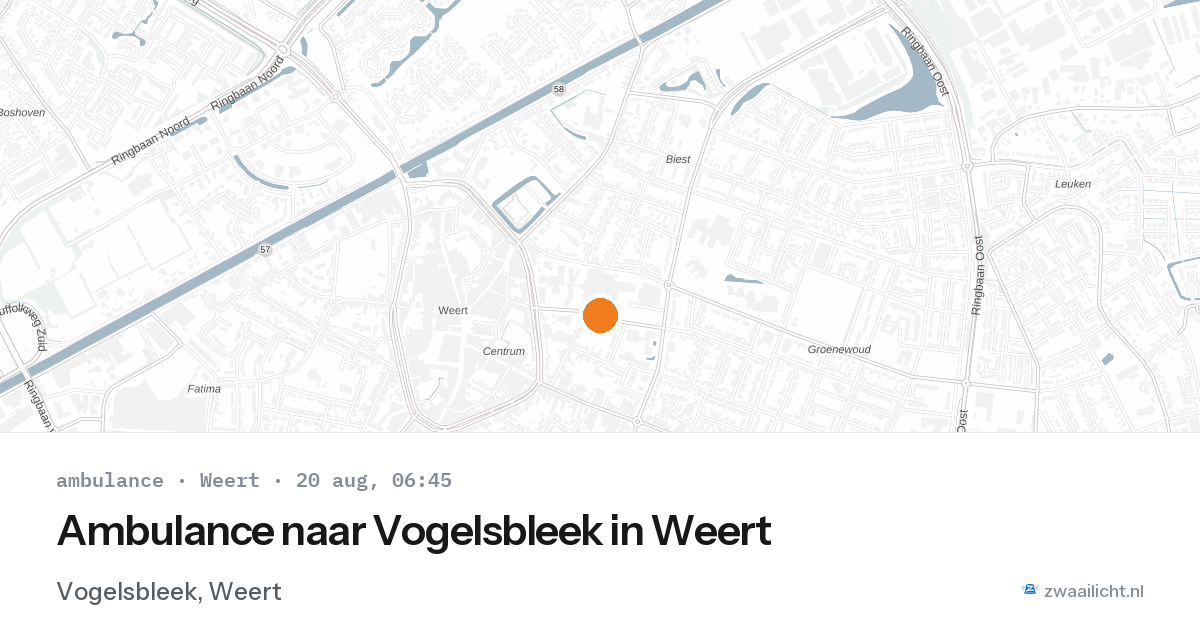 Ambulance naar Vogelsbleek in Weert — 16 mei 2026