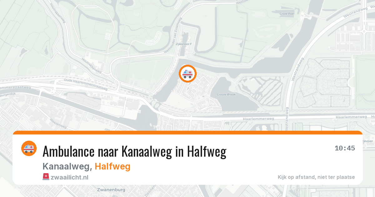 Ambulance naar Kanaalweg in Halfweg — 26 jul 2026