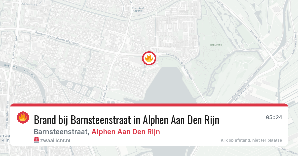 Brand bij Barnsteenstraat in Alphen Aan Den Rijn — 5 jul 2026