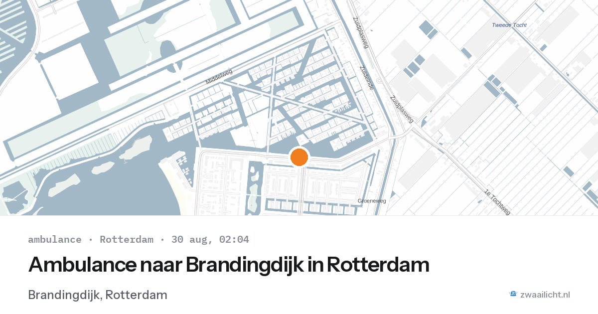 Ambulance naar Brandingdijk in Rotterdam — 30 aug 2026