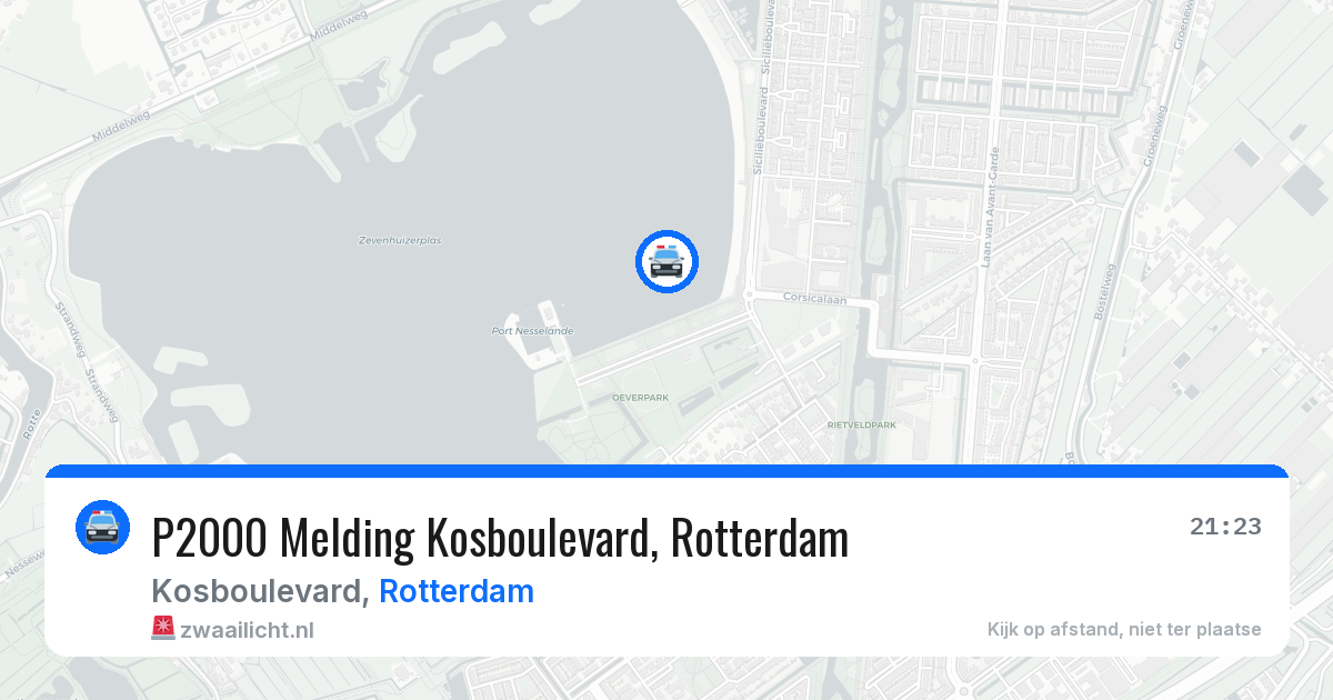 P2000 Melding Kosboulevard, Rotterdam — 27 jul 2026
