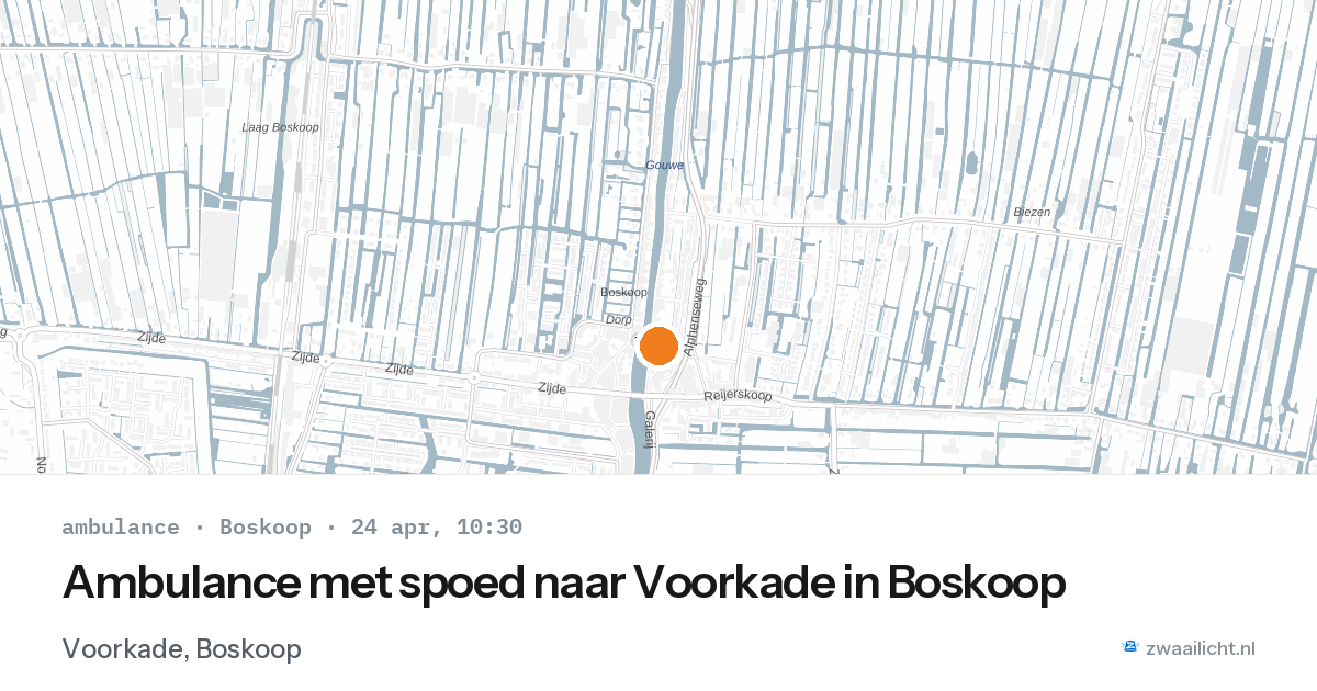 Ambulance met spoed naar Voorkade in Boskoop — 24 apr 2026