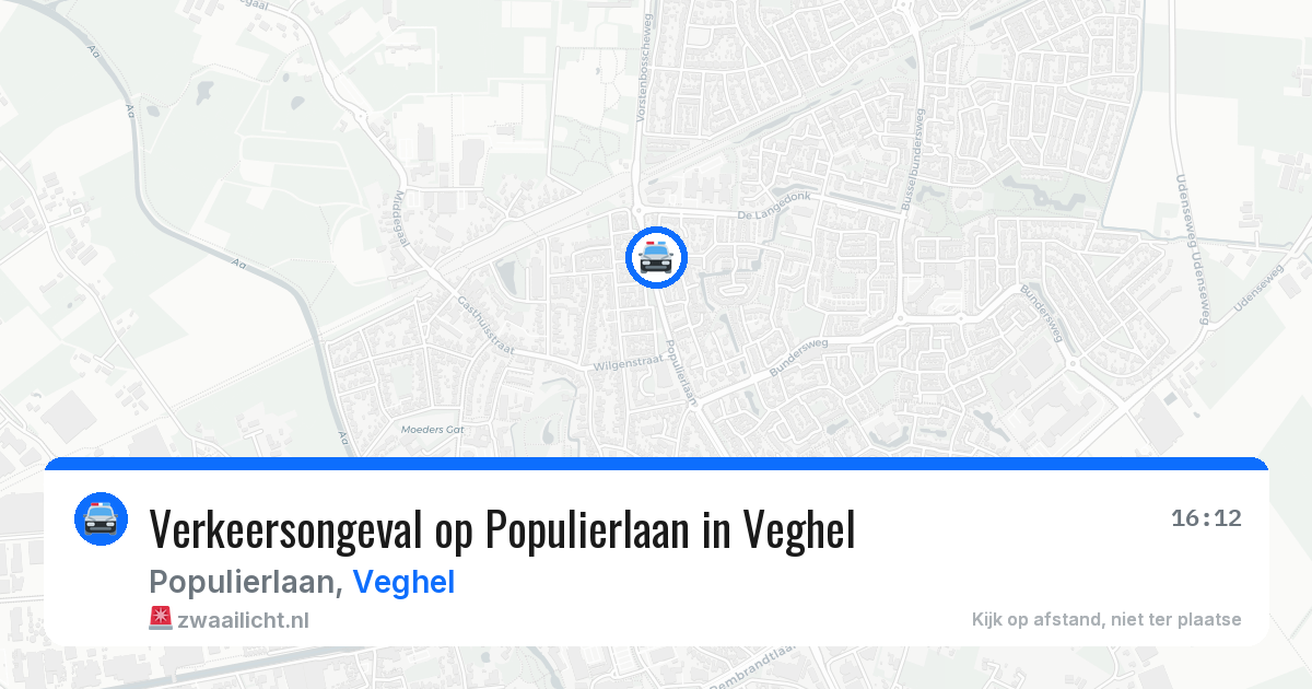 Verkeersongeval op Populierlaan in Veghel — 10 apr 2026