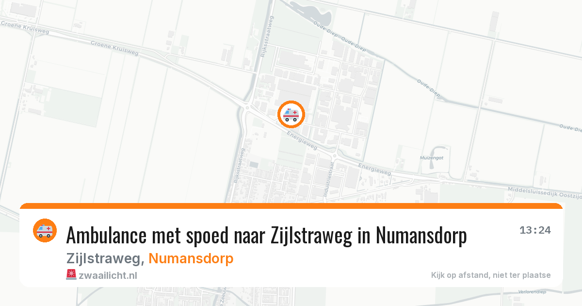 Ambulance met spoed naar Zijlstraweg in Numansdorp — 25 mei 2026