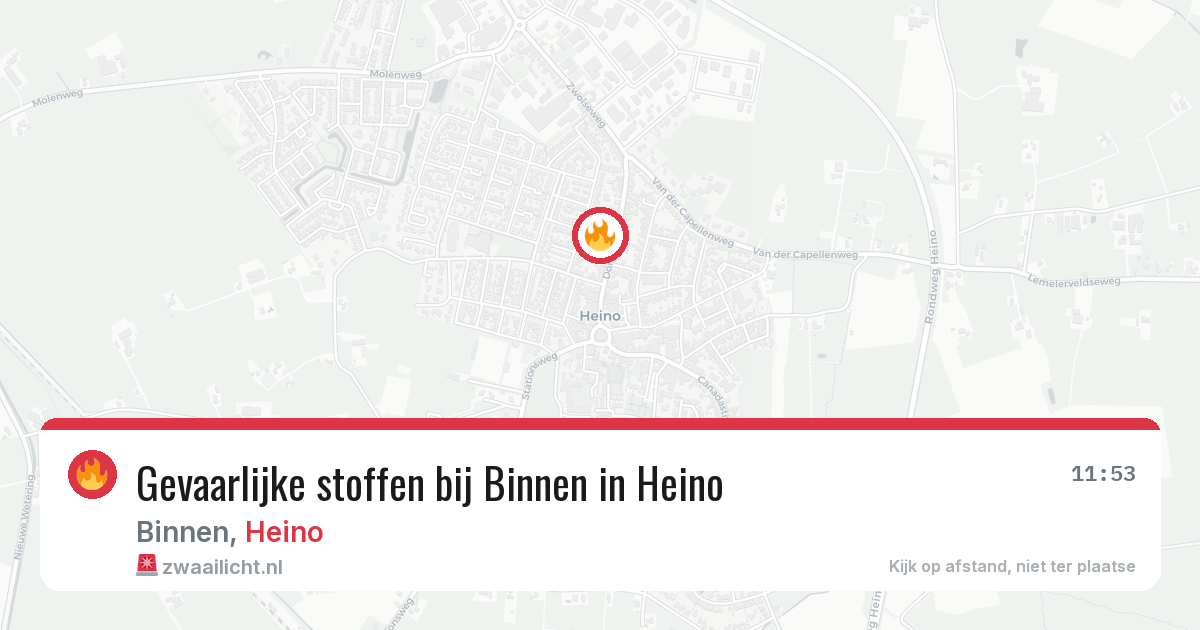 Gevaarlijke stoffen bij Binnen in Heino — 6 jun 2026