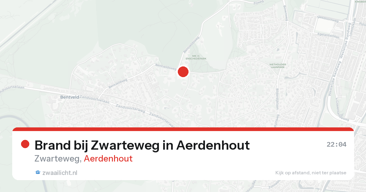 Brand bij Zwarteweg in Aerdenhout — 24 aug 2026