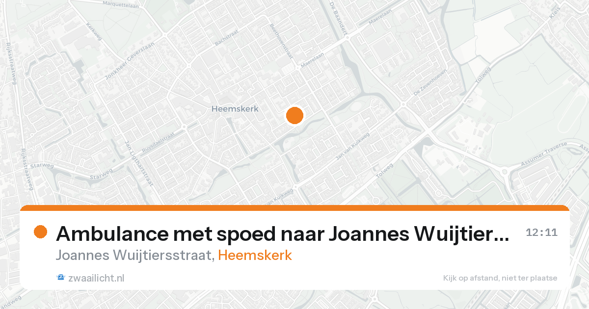 Ambulance met spoed naar Joannes Wuijtiersstraat in Heemskerk — 18 aug 2026