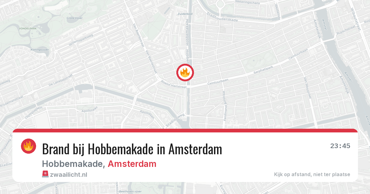 Brand bij Hobbemakade in Amsterdam — 4 jul 2026