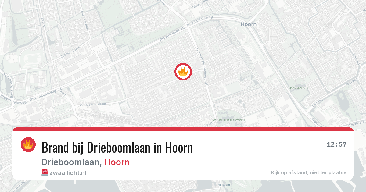Brand bij Drieboomlaan in Hoorn — 7 aug 2026