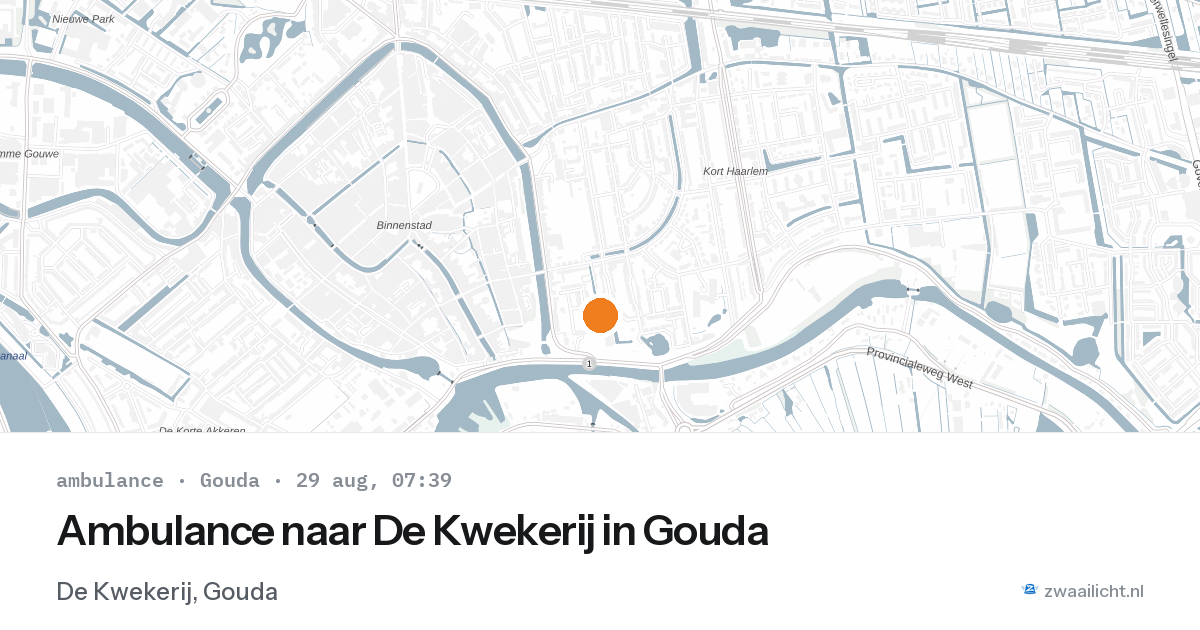 Ambulance naar De Kwekerij in Gouda — 29 aug 2026
