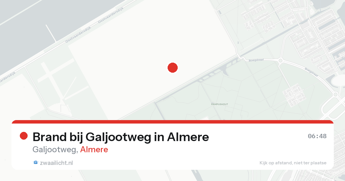 Brand bij Galjootweg in Almere — 25 aug 2026