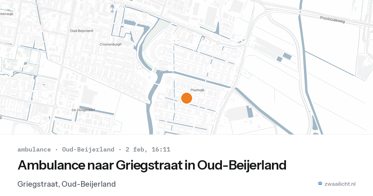 Ambulance naar Griegstraat in Oud-Beijerland — 2 feb 2026