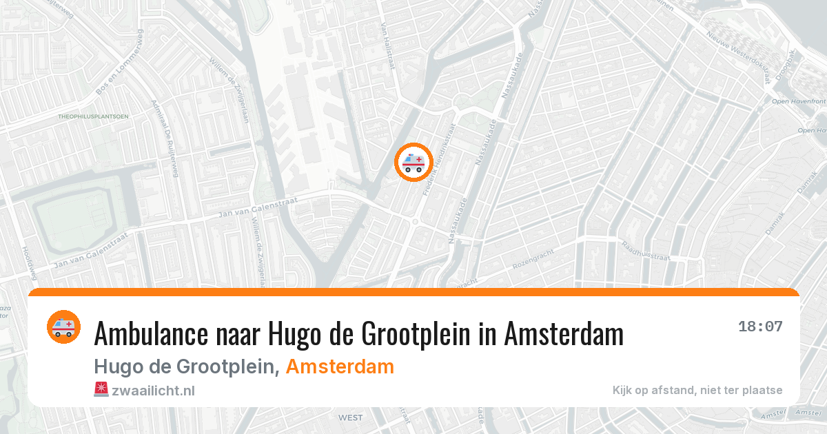 Ambulance naar Hugo de Grootplein in Amsterdam — 8 jun 2026