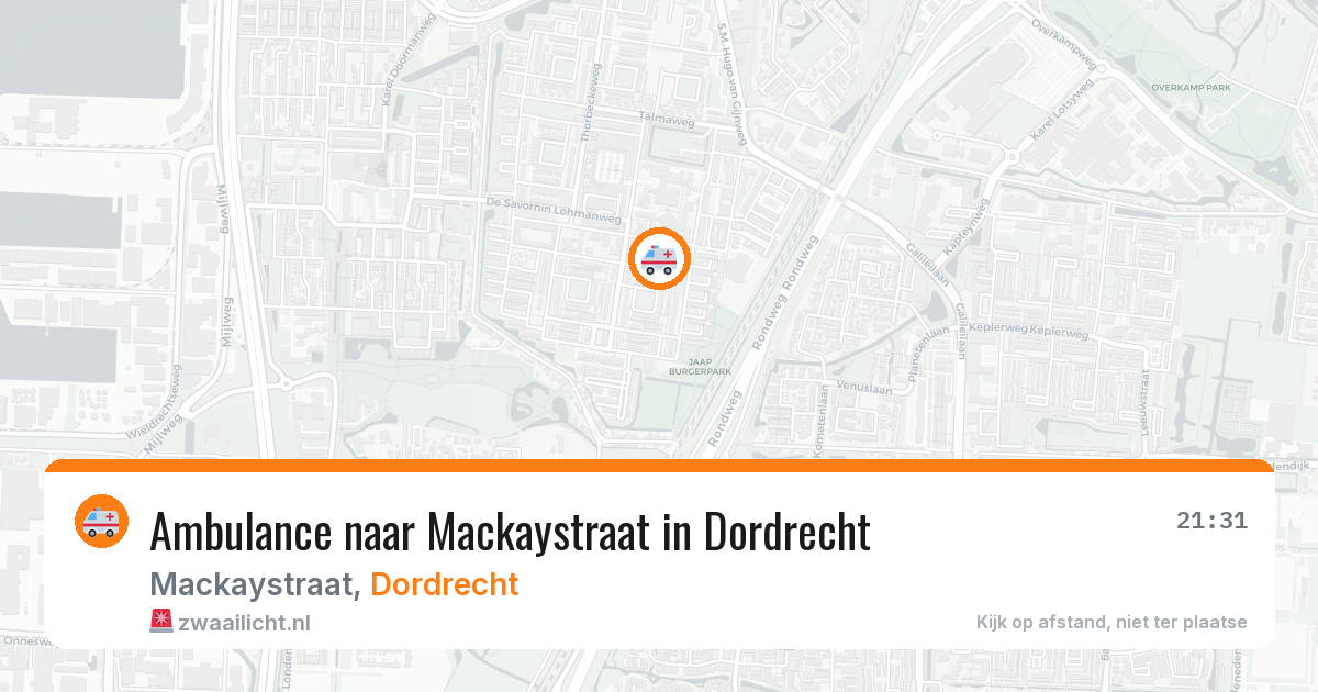 Ambulance naar Mackaystraat in Dordrecht — 20 jul 2026