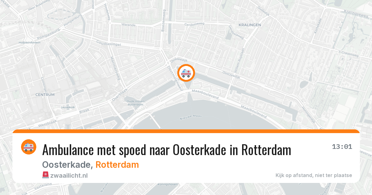 Ambulance met spoed naar Oosterkade in Rotterdam — 8 jun 2026