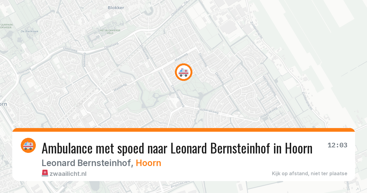 Ambulance met spoed naar Leonard Bernsteinhof in Hoorn — 1 mei 2026