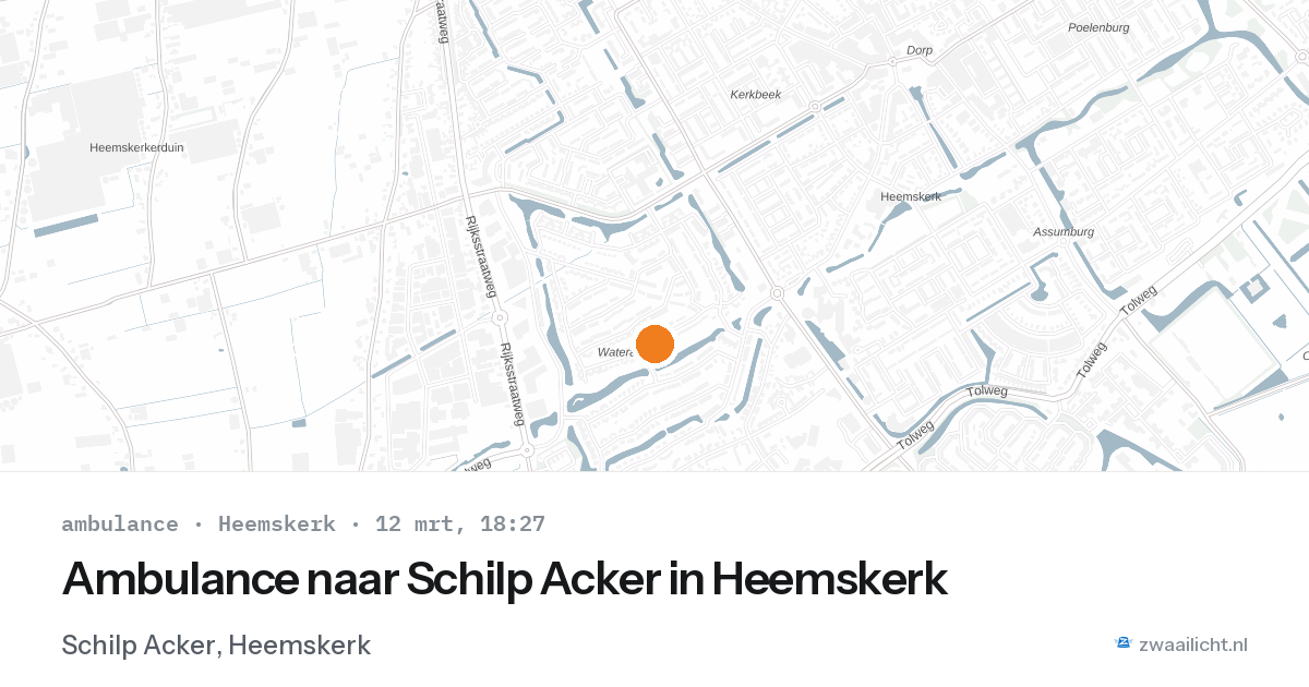 Ambulance naar Schilp Acker in Heemskerk — 12 mrt 2026