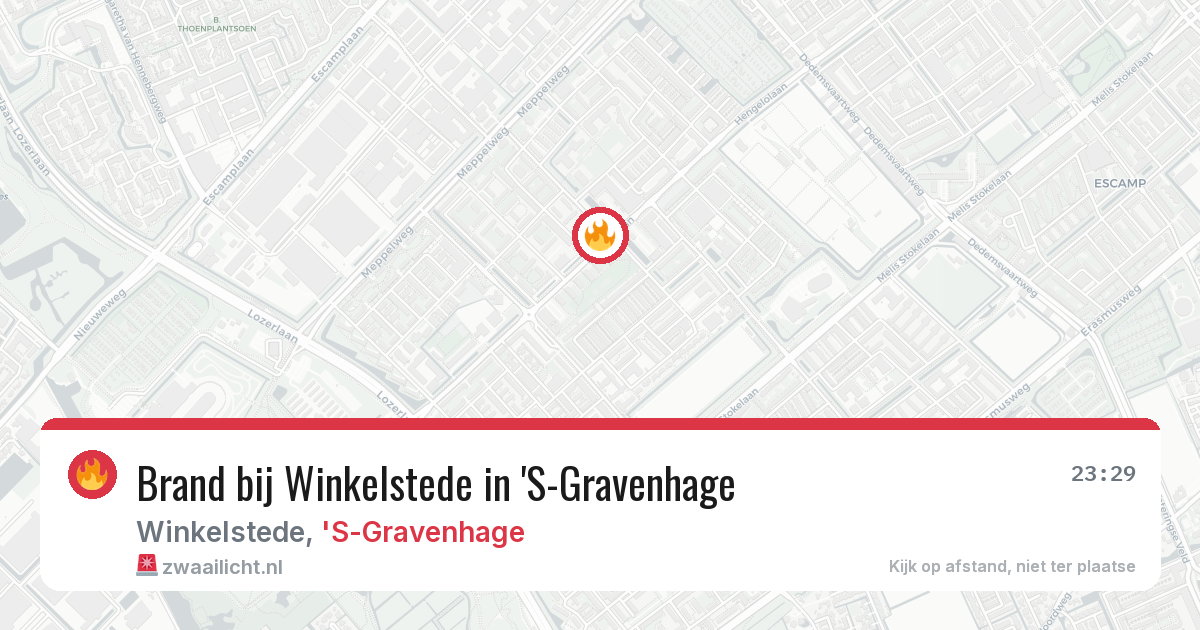 Brand bij Winkelstede in 'S-Gravenhage — 21 jul 2026
