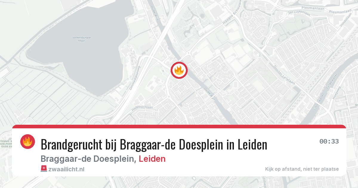 Brandgerucht bij Braggaar-de Doesplein in Leiden — 1 jul 2026