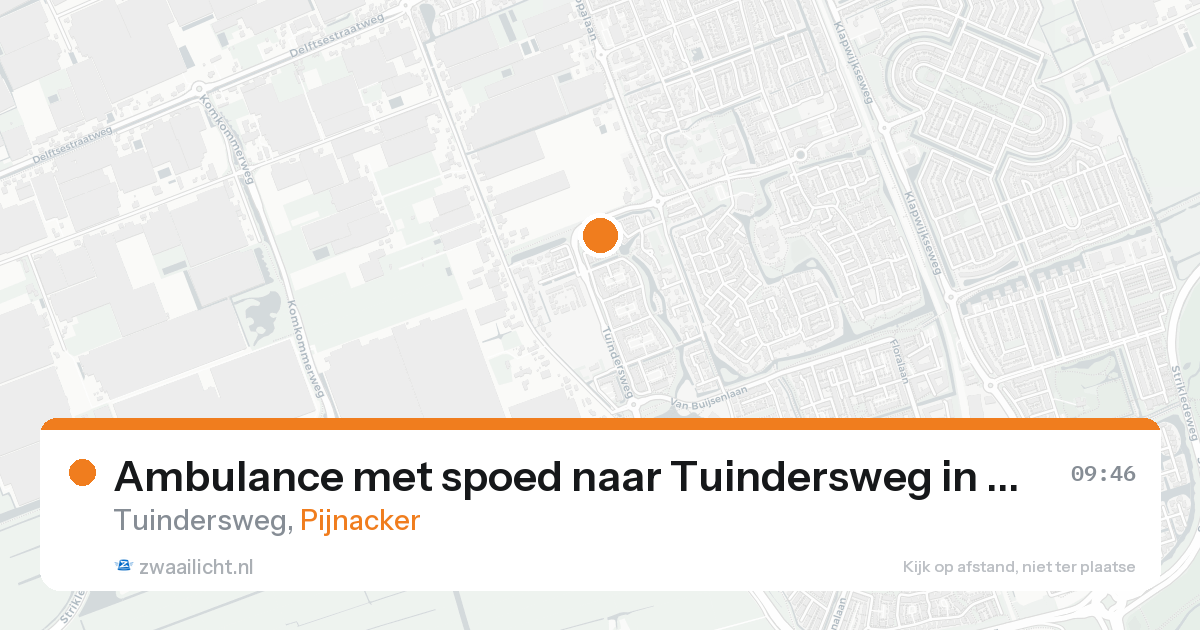 Ambulance met spoed naar Tuindersweg in Pijnacker — 24 aug 2026
